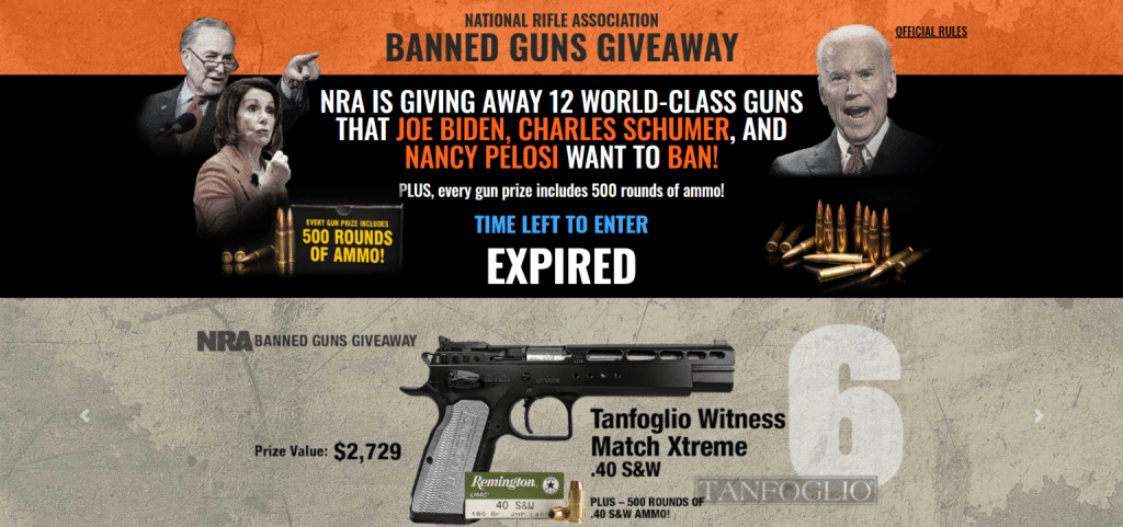 NRA gun giveaways home page