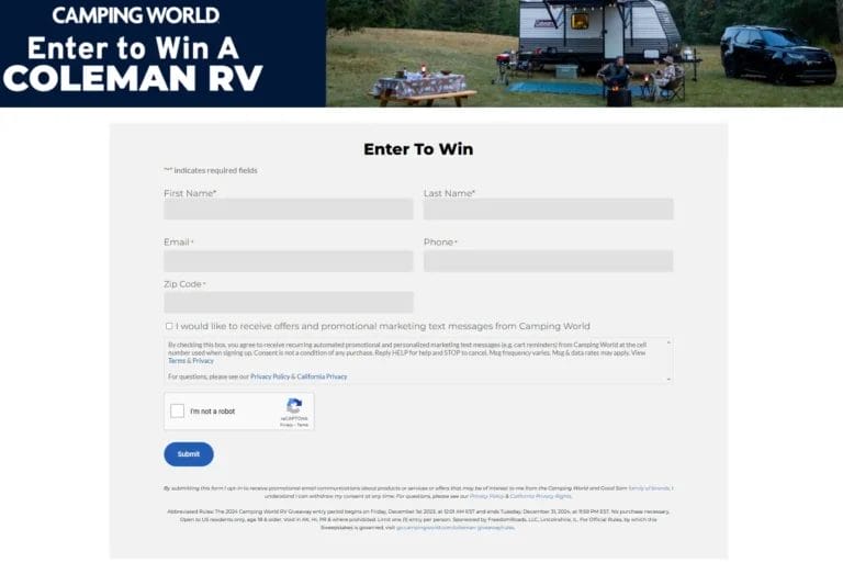 2024 Camping World RV Giveaway by FreedomRoads