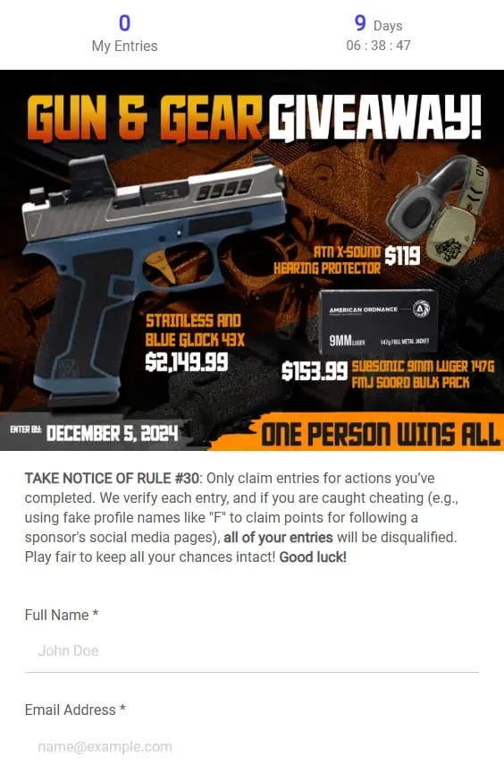 Custom Glock 43X & Ammo Prize Pack Giveaway by Mr Gun Official