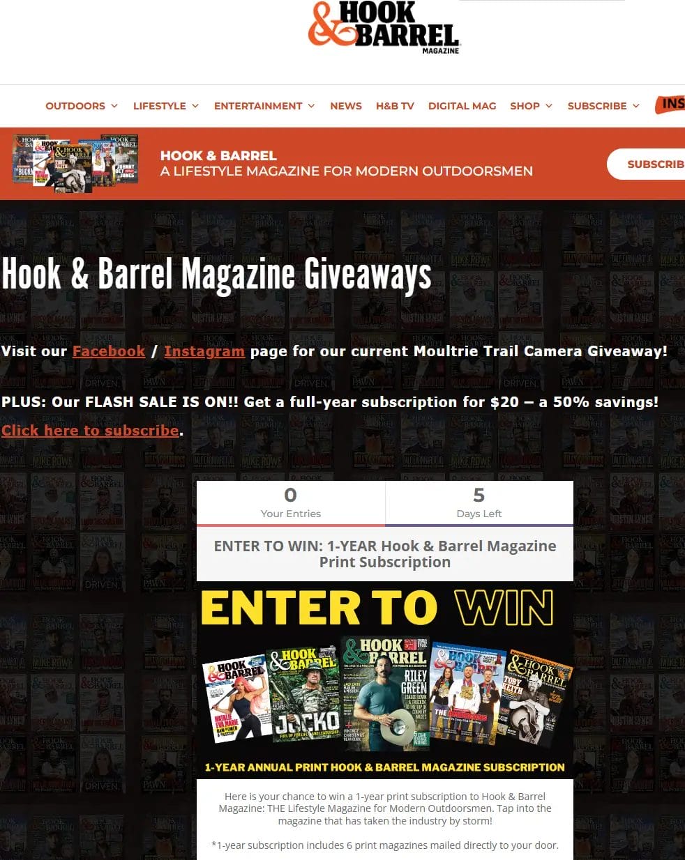 Enter to Win a 1-Year Subscription to Hook & Barrel Magazine