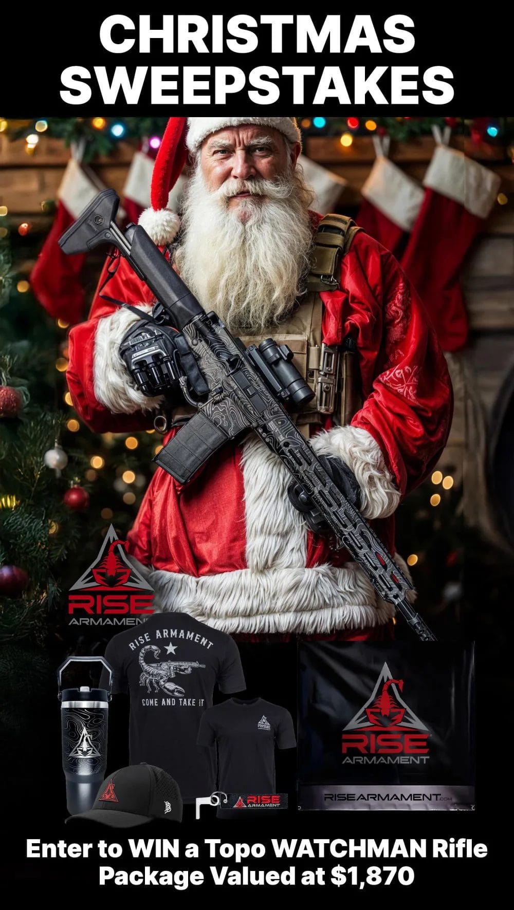 RISE Christmas Sweepstakes - Win a Topo WATCHMAN Rifle Package