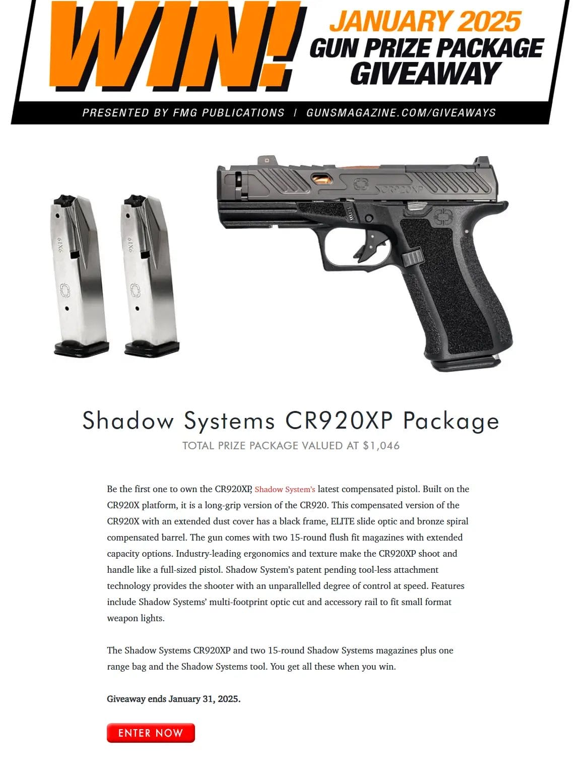 Shadow Systems CR920XP Pistol Package Giveaway