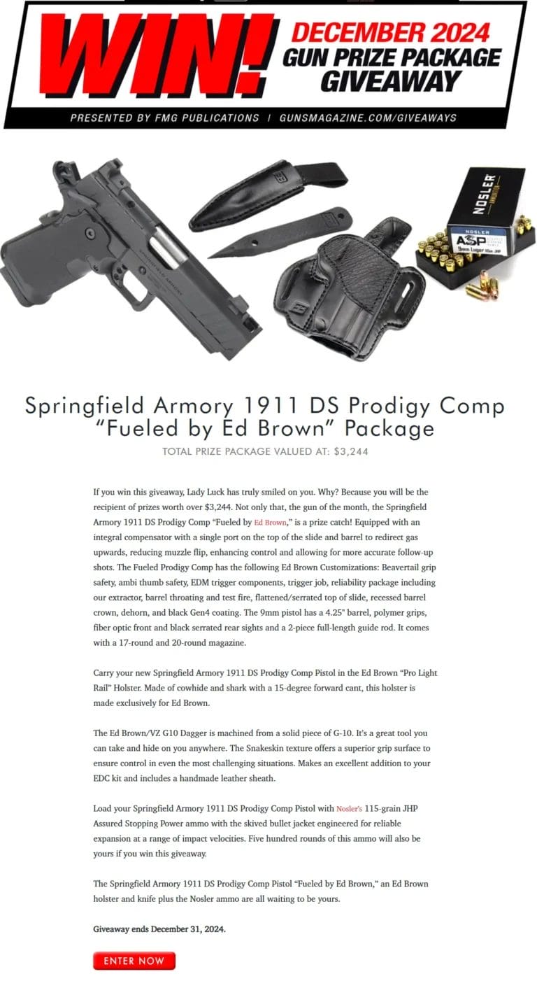 Springfield Armory 1911 DS Prodigy Comp Package by Ed Brown Giveaway