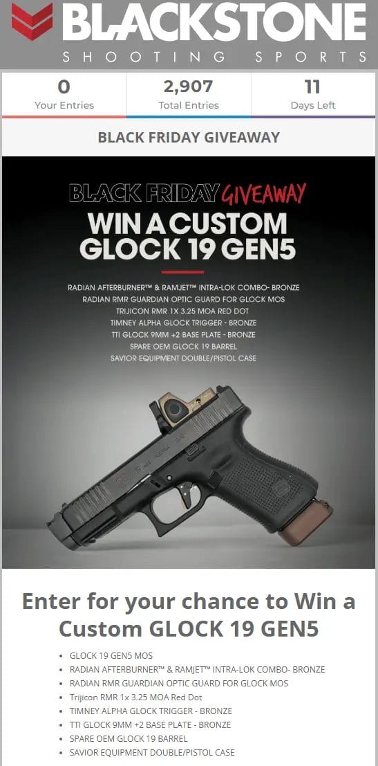 Win a Custom GLOCK 19 GEN5 & Gear Bundle by Blackstone Shooting!