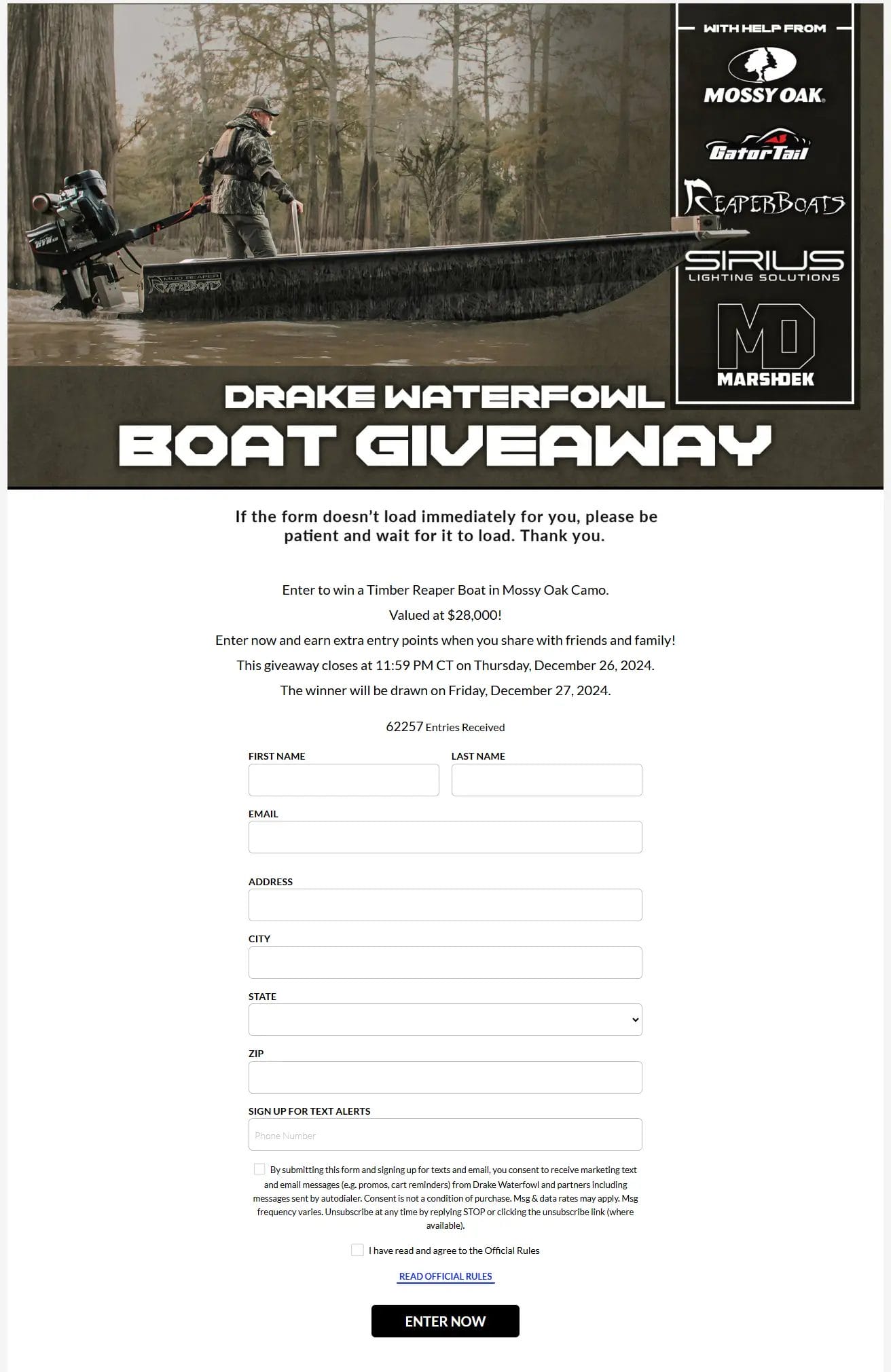 Win a Timber Reaper Boat in Mossy Oak Camo