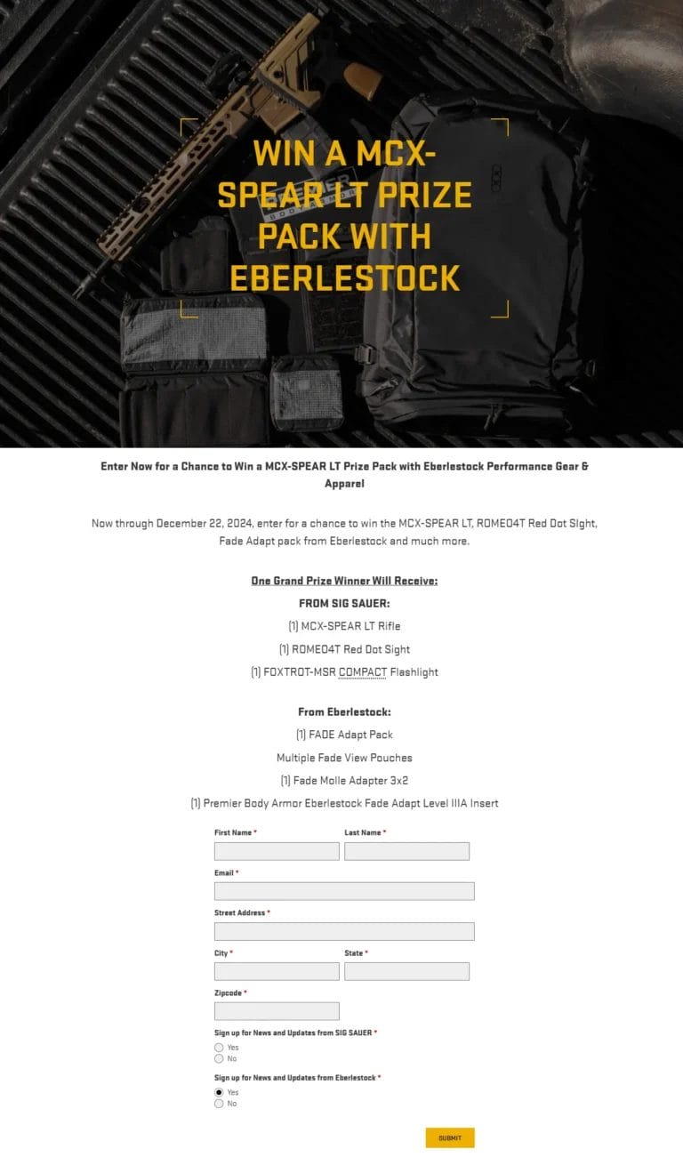Win an MCX-SPEAR LT Rifle & Eberlestock Gear from SIG SAUER!