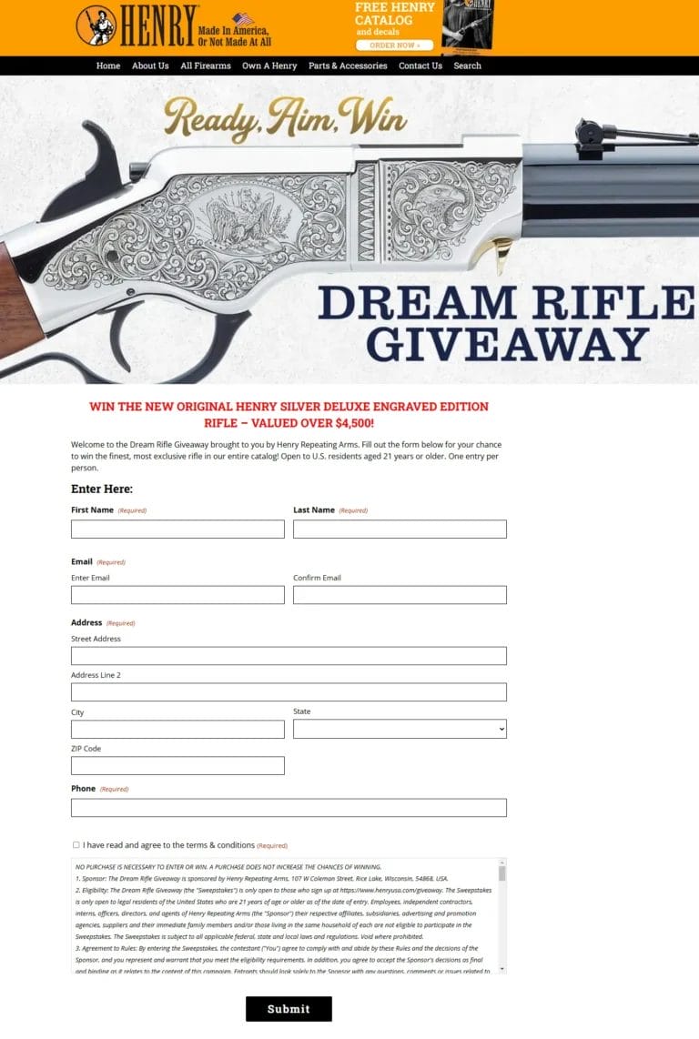Win the Henry Silver Deluxe Rifle – $4,500+ Value from Henry Arms