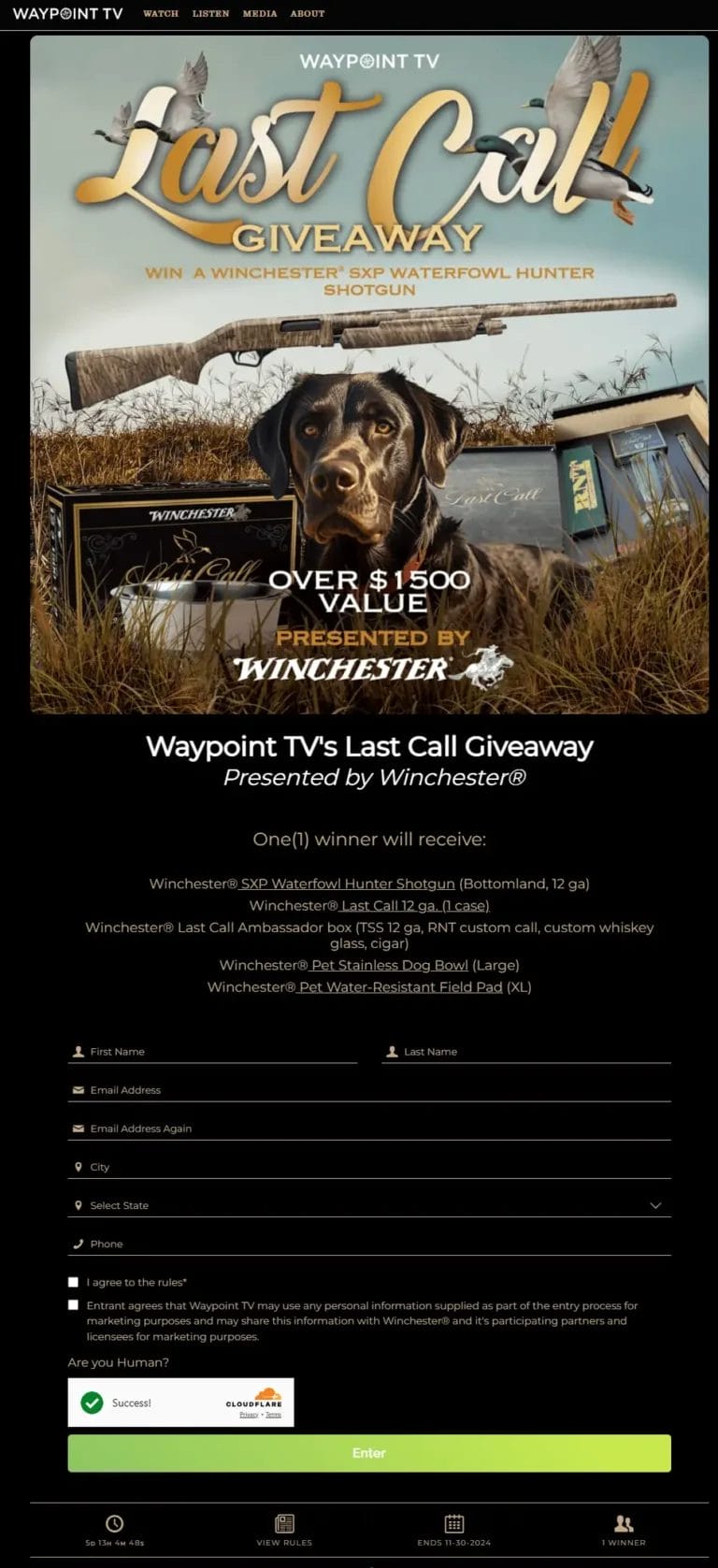 Winchester® Last Call Giveaway Win a SXP Shotgun & More!
