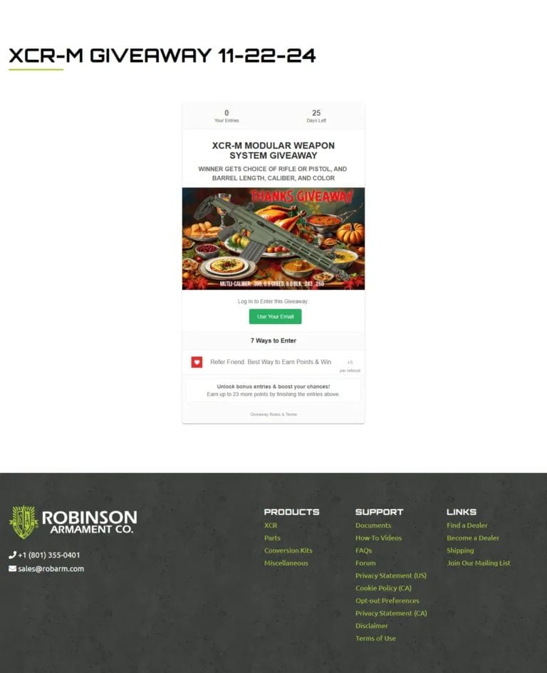 XCR-M Modular Weapon Giveaway – Customize Your Rifle or Pistol Today!