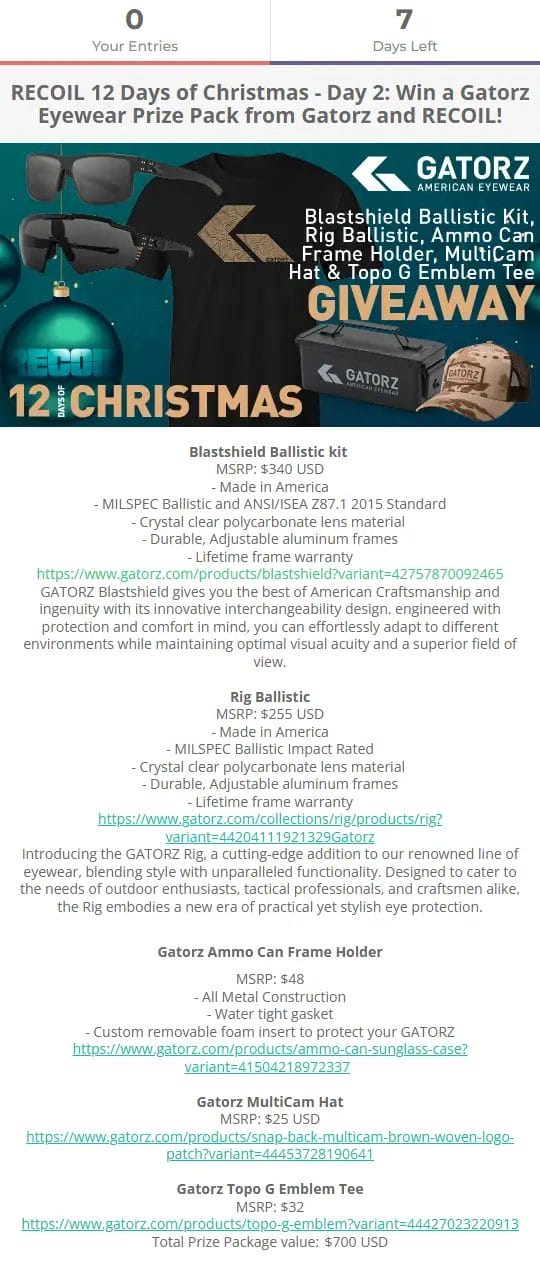 Gatorz $700 Blastshield Kit, Eyewear, Hat & More Giveaway