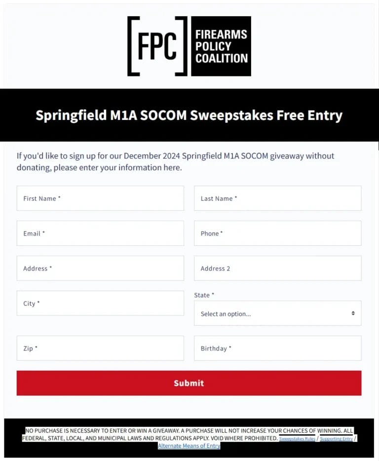 Springfield M1A SOCOM Giveaway by Firearms Policy Coalition