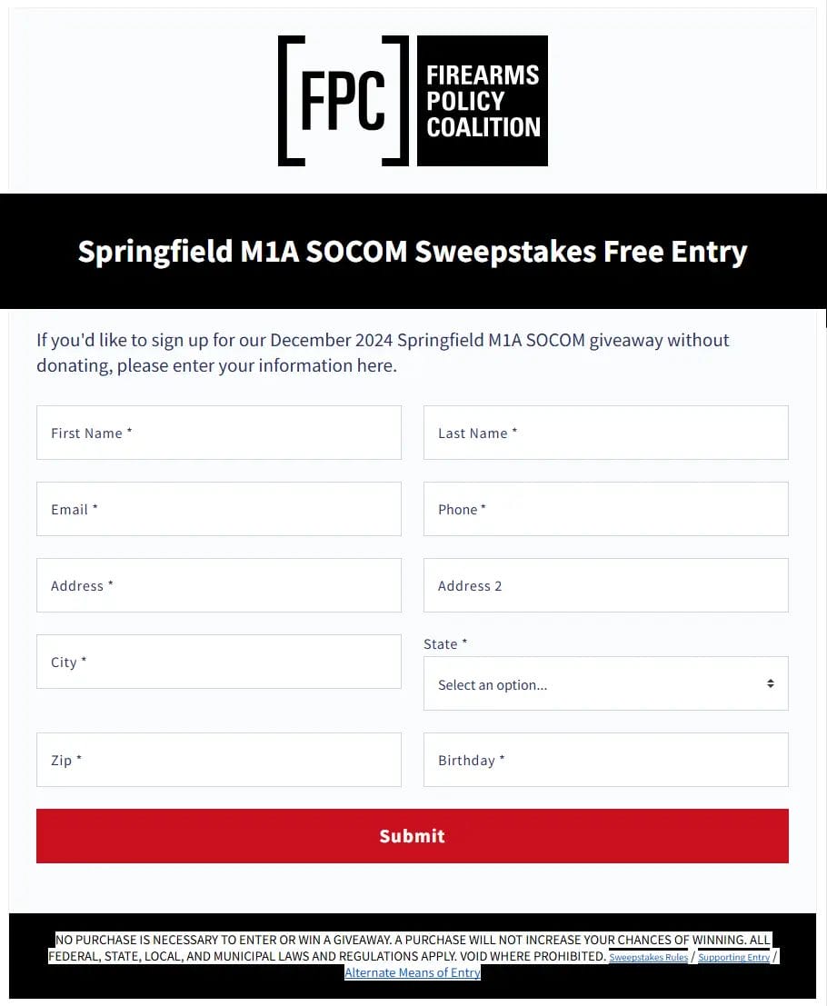 Springfield M1A SOCOM Giveaway by Firearms Policy Coalition