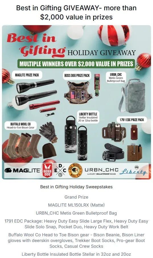 Win Over $2,000 in Prizes! Best in Gifting Giveaway by Maglite & More