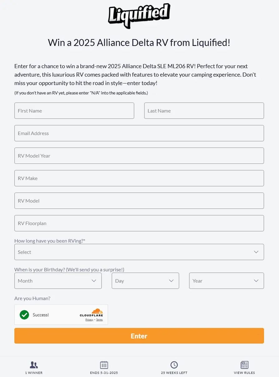 Win a 2025 Alliance Delta RV in Liquified’s Giveaway!