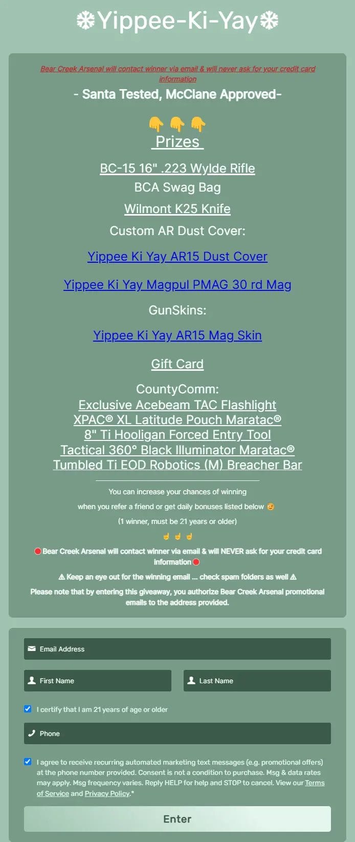 Win a BC-15 Rifle, Tactical Gear, & More in Bear Creek Arsenal Giveaway