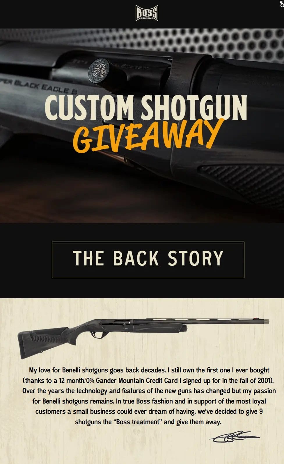 Win a Benelli Super Black Eagle 3 & Custom Gun Gear from Boss Shotshells
