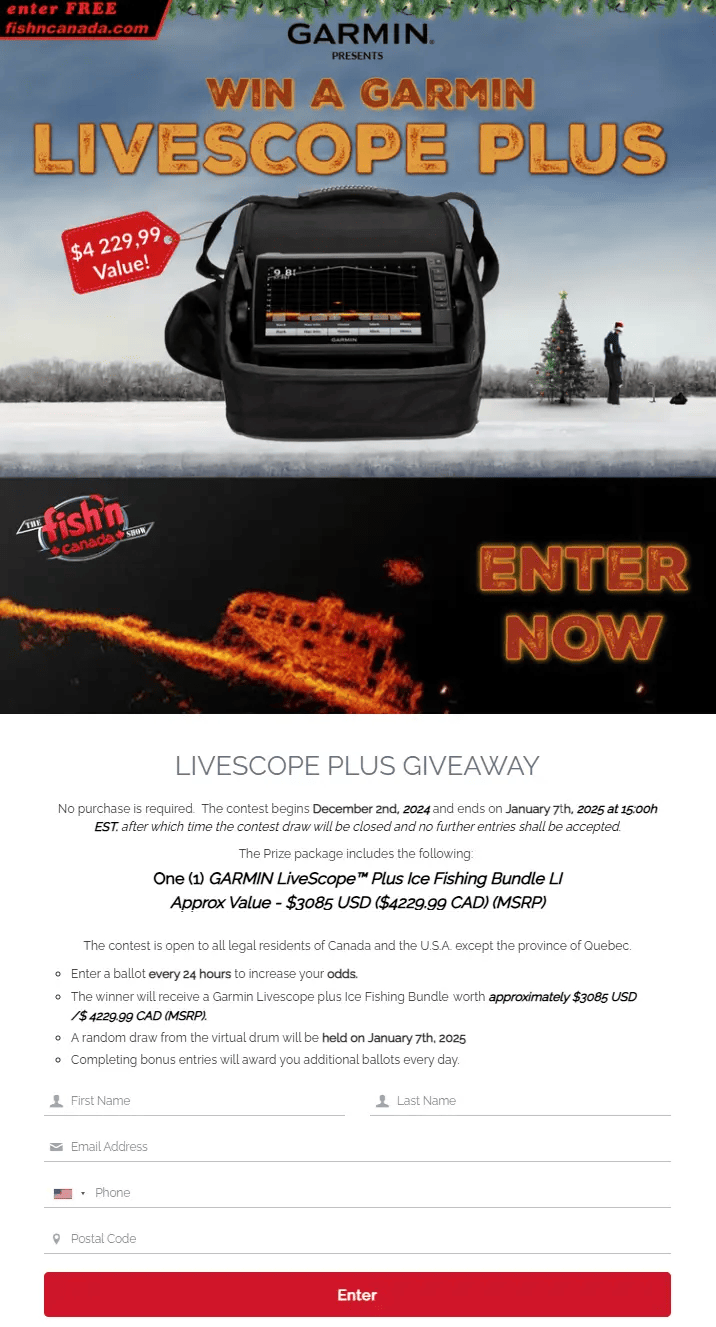 Win a Garmin LiveScope Plus Ice Fishing Bundle – Fish’n Canada Giveaway!