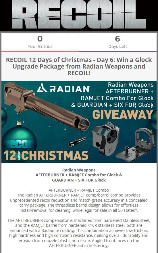 Win a Radian Glock Upgrade Package from RECOIL’s 12 Days Giveaway