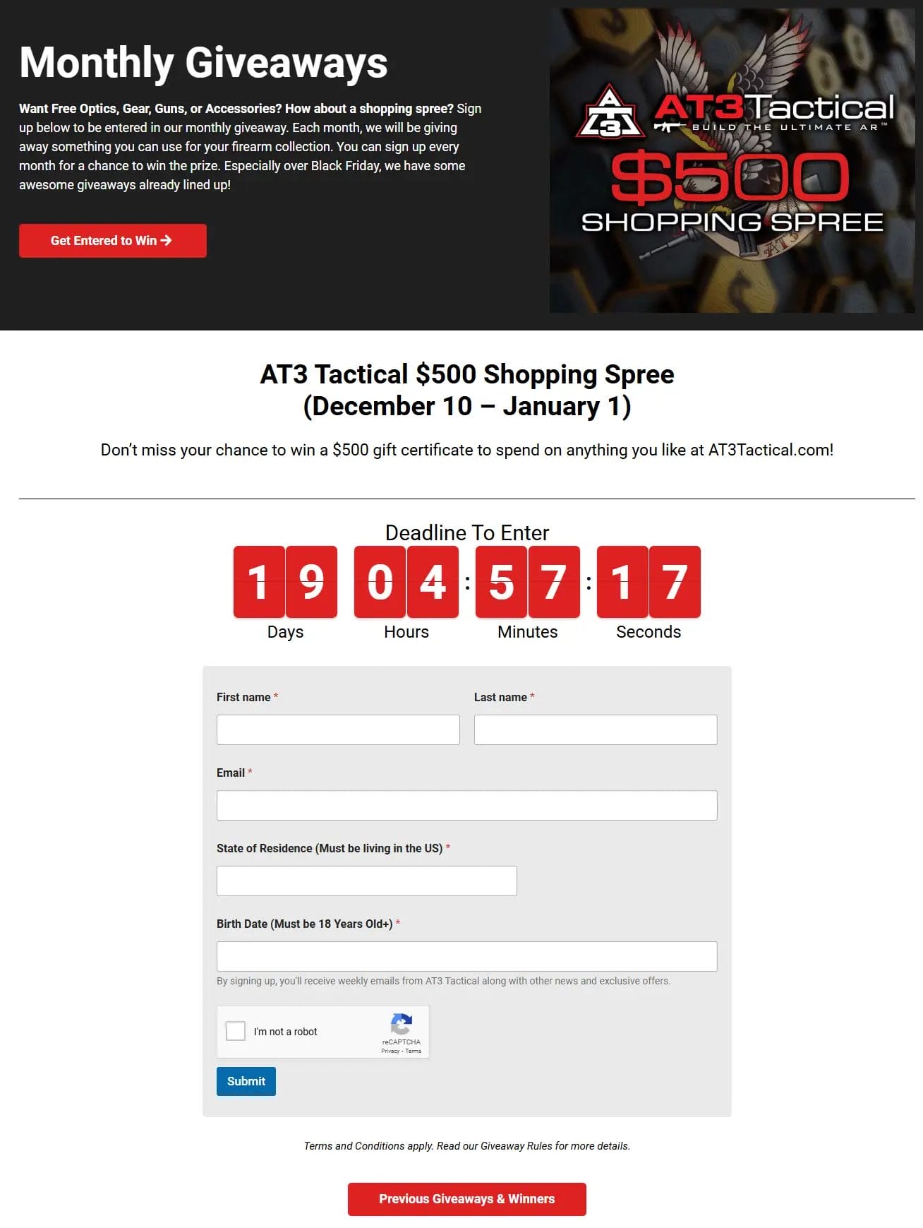 Win an AT3 Tactical Prize Package in the Latest Giveaway!